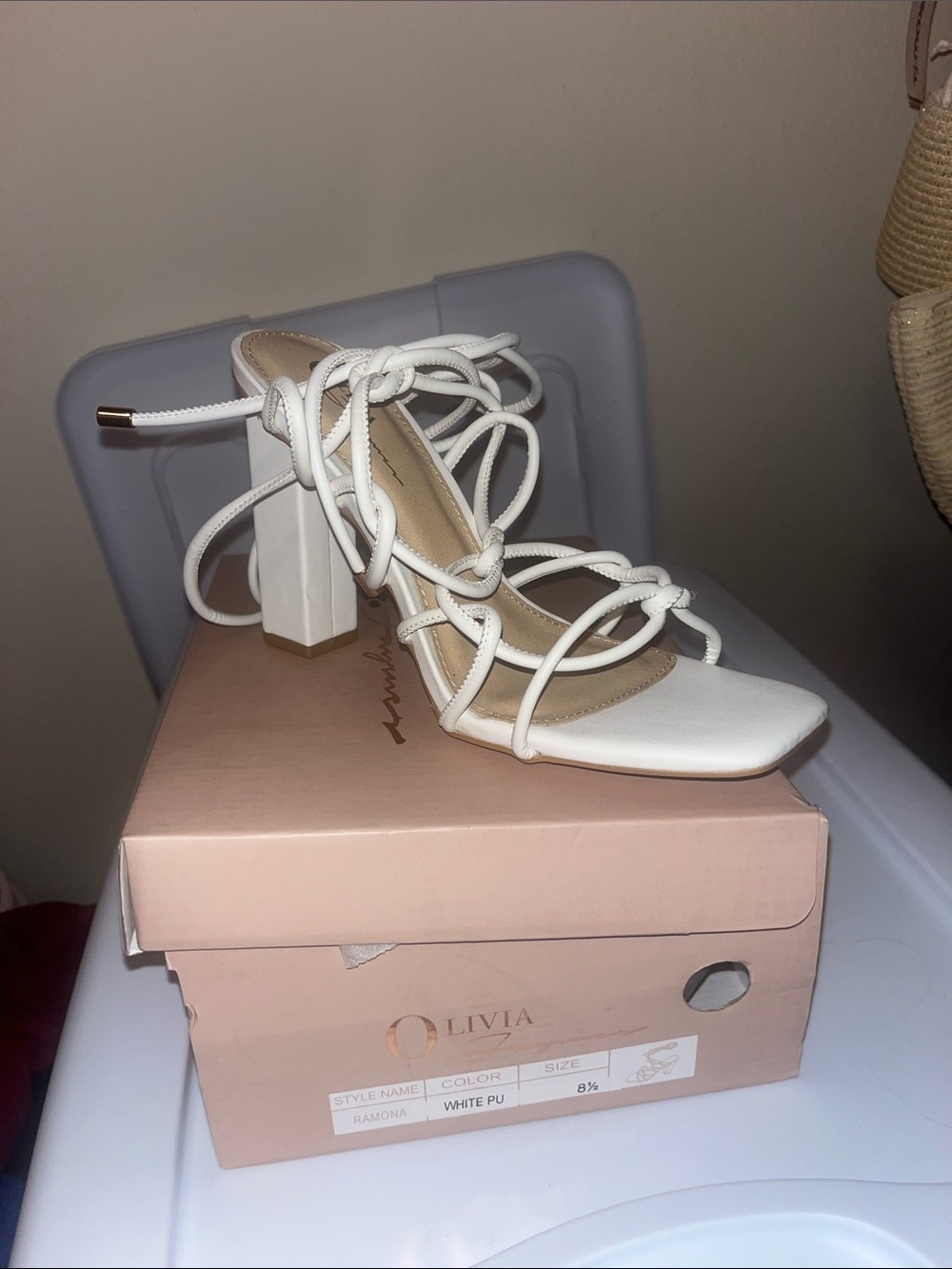 Ramona White Strappy Block Heel Sandal